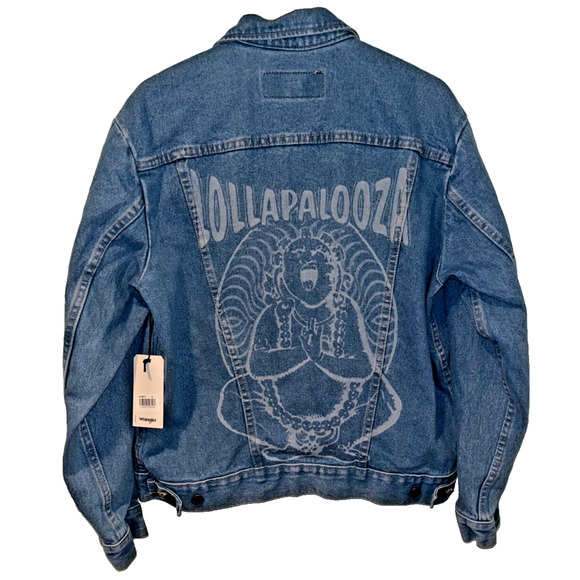 Wrangler X Lollapalooza 75th Anniversary Denim Jean Jacket NWT Size M - Picture 5 of 11